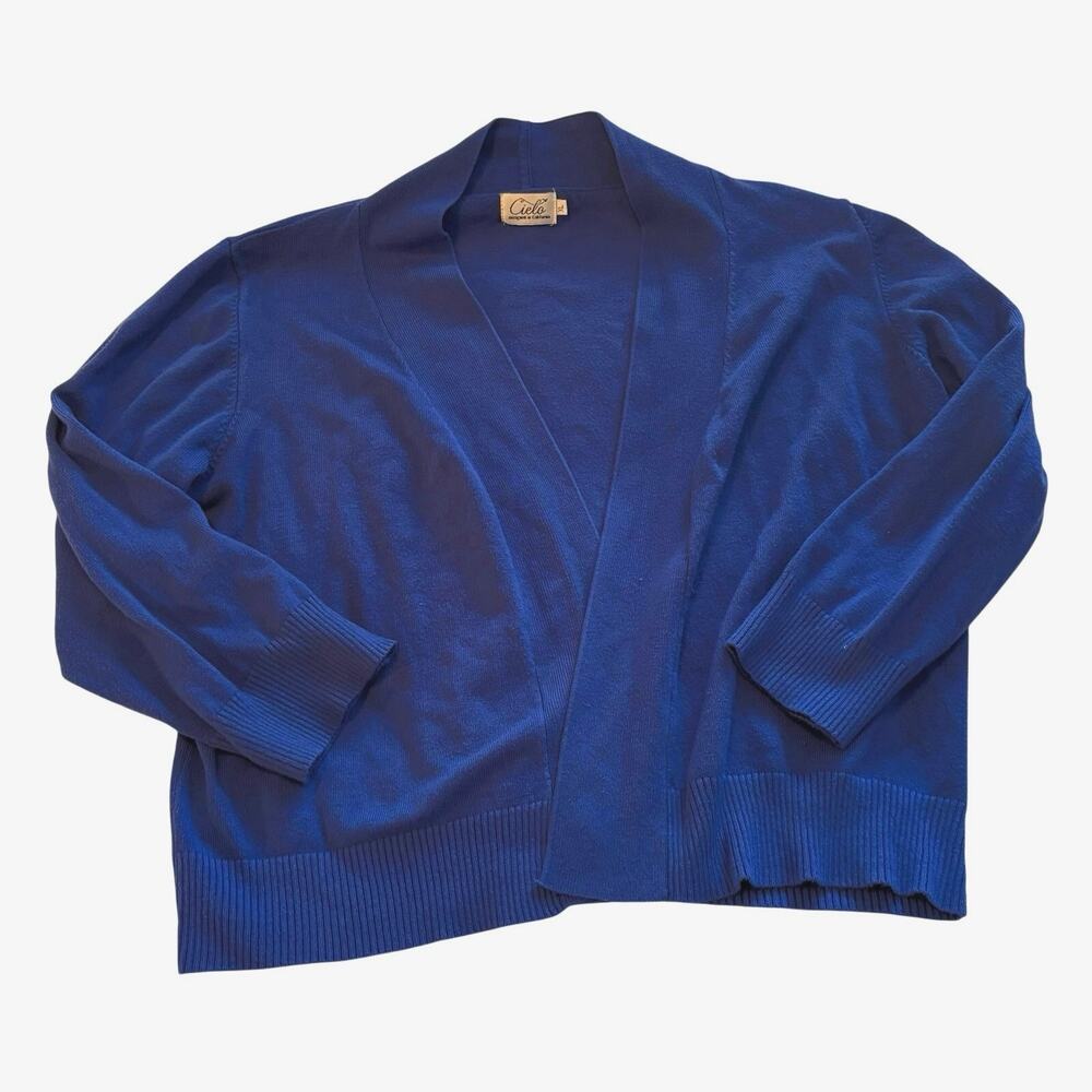 Cielo Cropped Cardigant - Medium Dark Purple - XL - 3/4 Sleeve Sweater - Classic